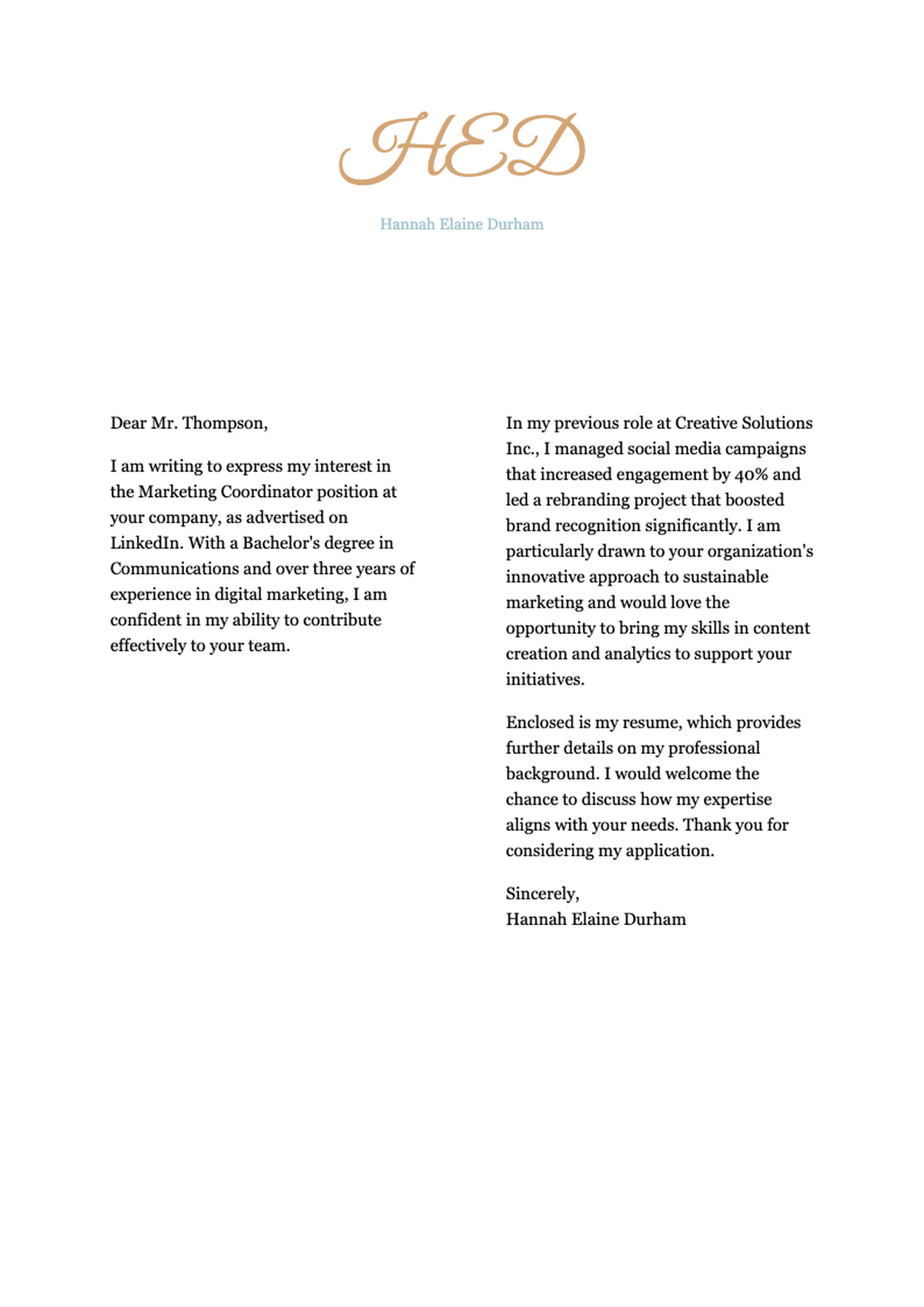 Elegant personal letterhead with monogram and polka dot border_variant_1